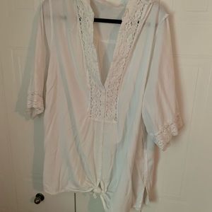 White blouse. A great coverup for the pool or beach